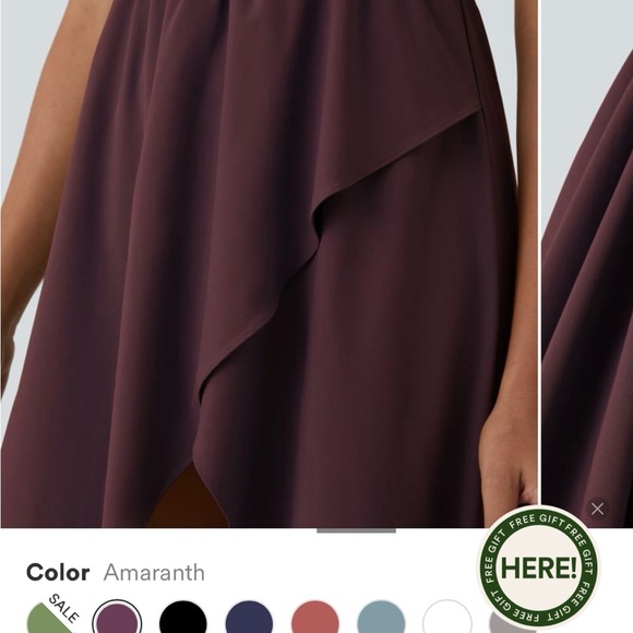 HALARA Amaranth Sleeveless Women's Dress - High Low - Small - burgundy - Picture 3 of 10